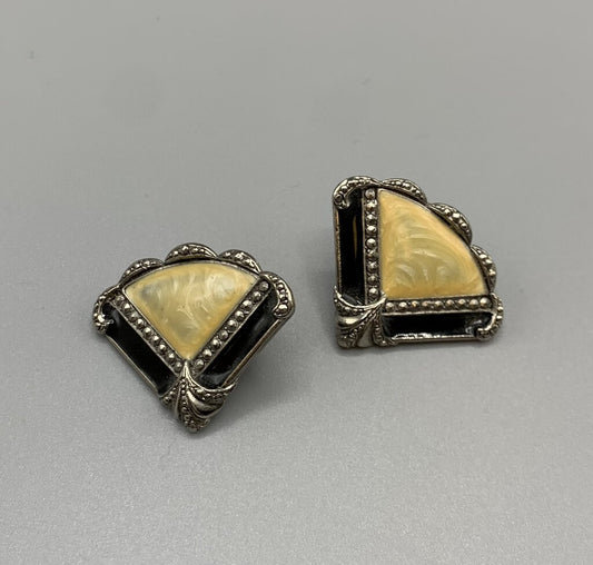 Art Deco-Style Pierced Earrings /hg