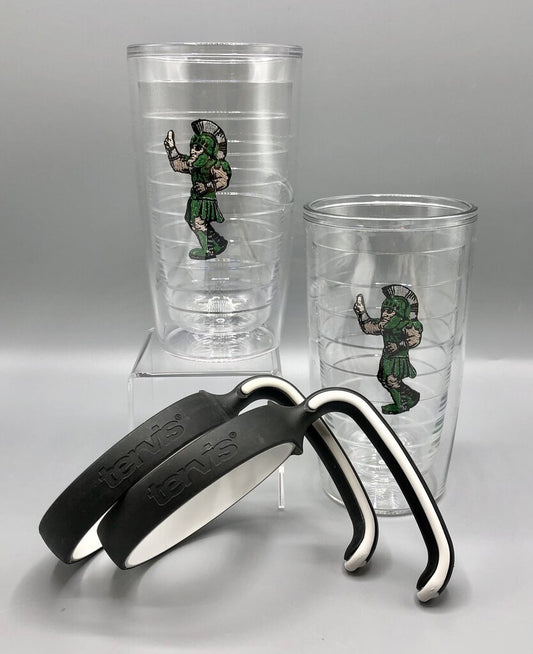 2 Tervis Tumbler w/Handle Michigan State University SPARTY /b