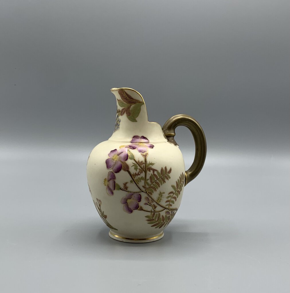 Royal Worcester Victorian Ewer Jug, Gilded Flat Back Pitcher #1094 /hg