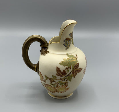 Royal Worcester Victorian Ewer Jug, Gilded Flat Back Pitcher #1094 /hg