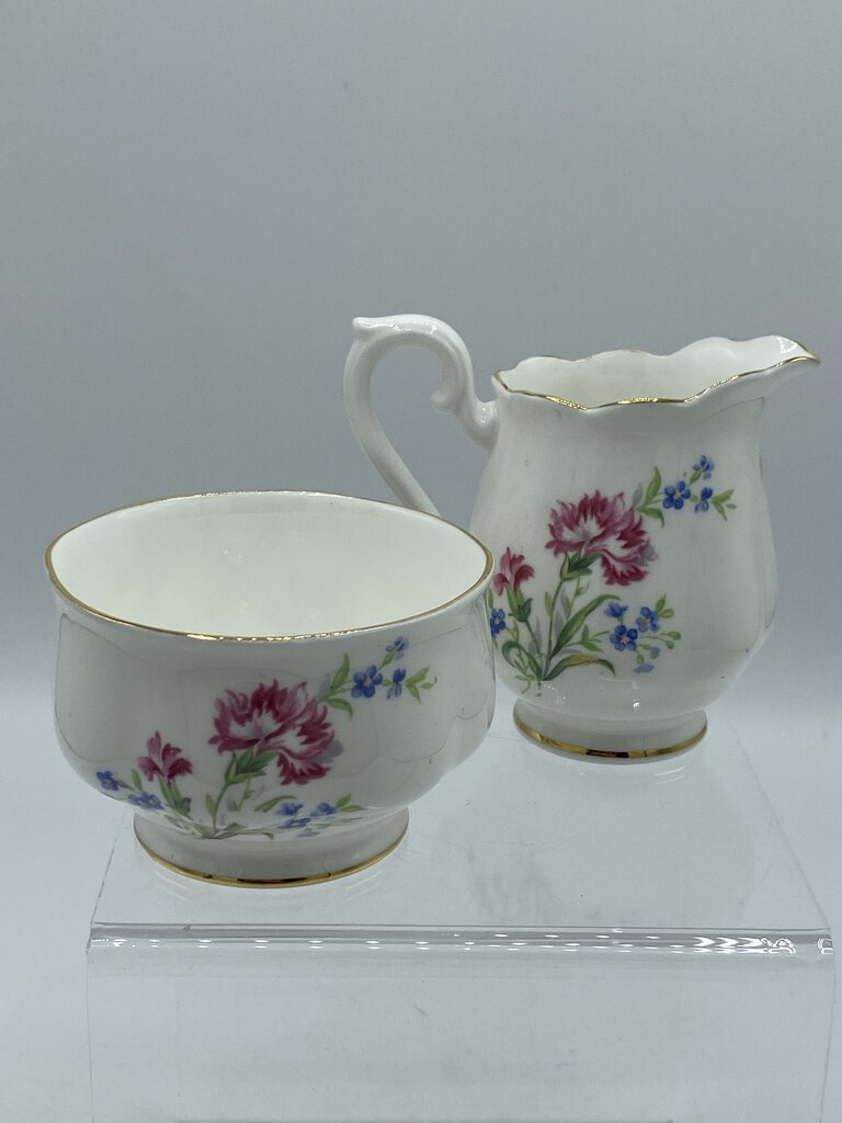 Royal Albert Bone China England Open Sugar Bowl & Creamer Multi-colored /r