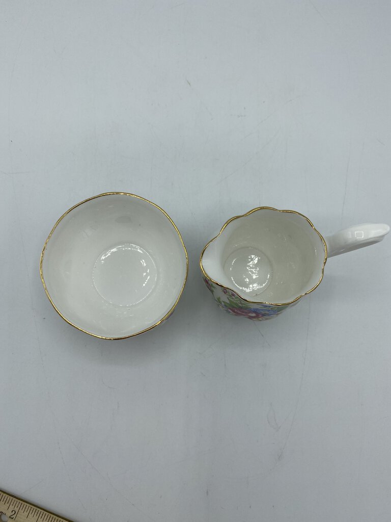 Royal Albert Bone China England Open Sugar Bowl & Creamer Multi-colored /r