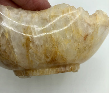 Natural Raw Edge Crystallized Flourite Bowl /b