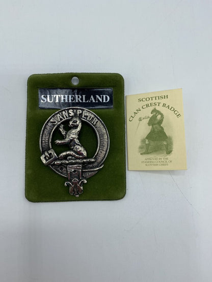 Scottish Clan Crest Badge “Sutherland Sanspeur” Pewter Pin 1992 /r