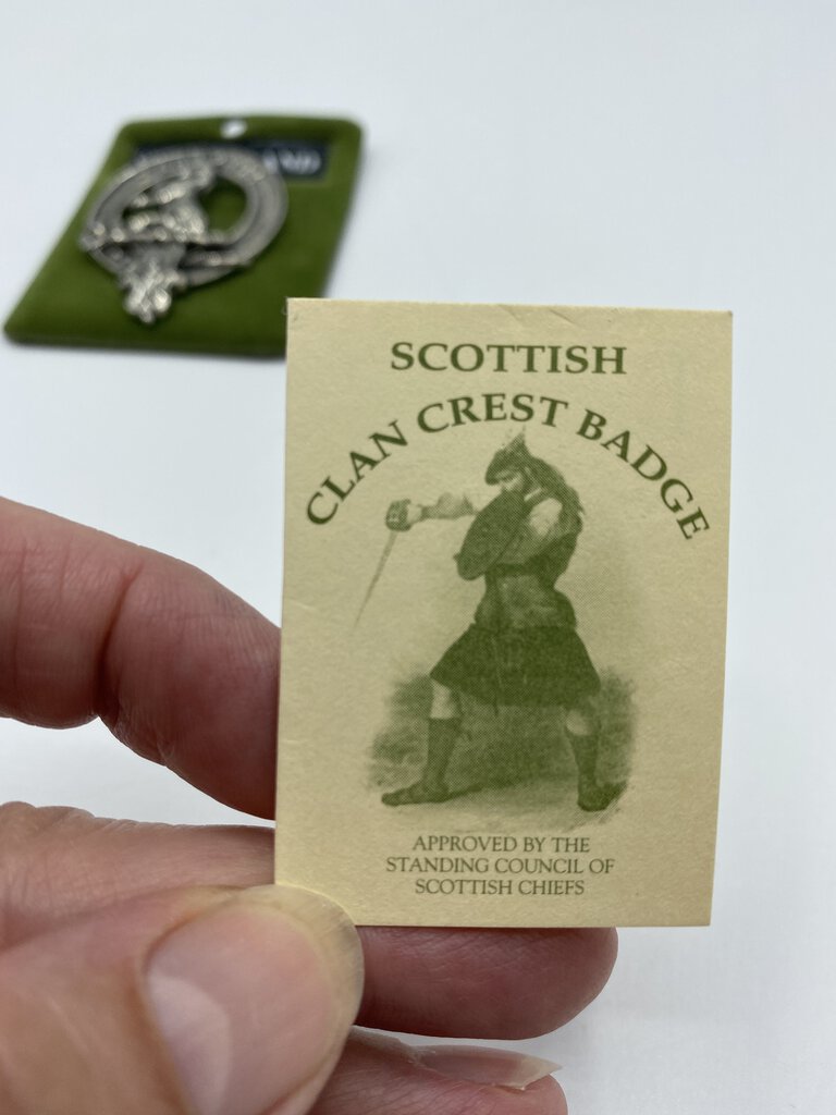 Scottish Clan Crest Badge “Sutherland Sanspeur” Pewter Pin 1992 /r