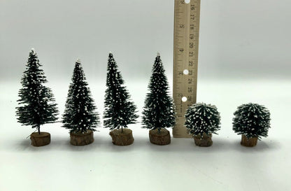 Lot of 9 LEMAX Christmas Village Evergreen Trees /b