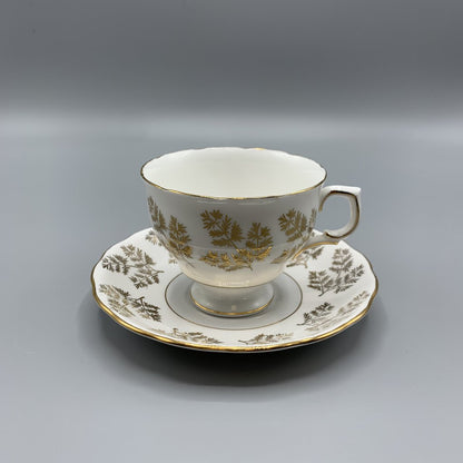 Vintage Colclough Bone China Fern Teacup and Saucer /hg