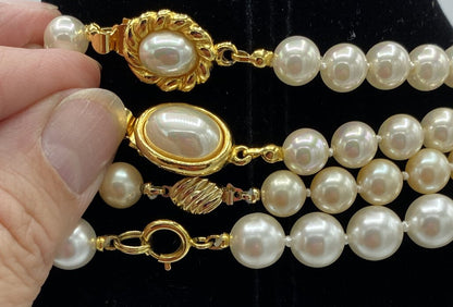 Carolee, Marvella & More Pearl Necklaces Lot of 4 /r