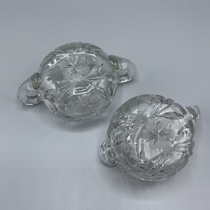 Antique American Brilliant Cut Crystal Sugar and Creamer Set /hg