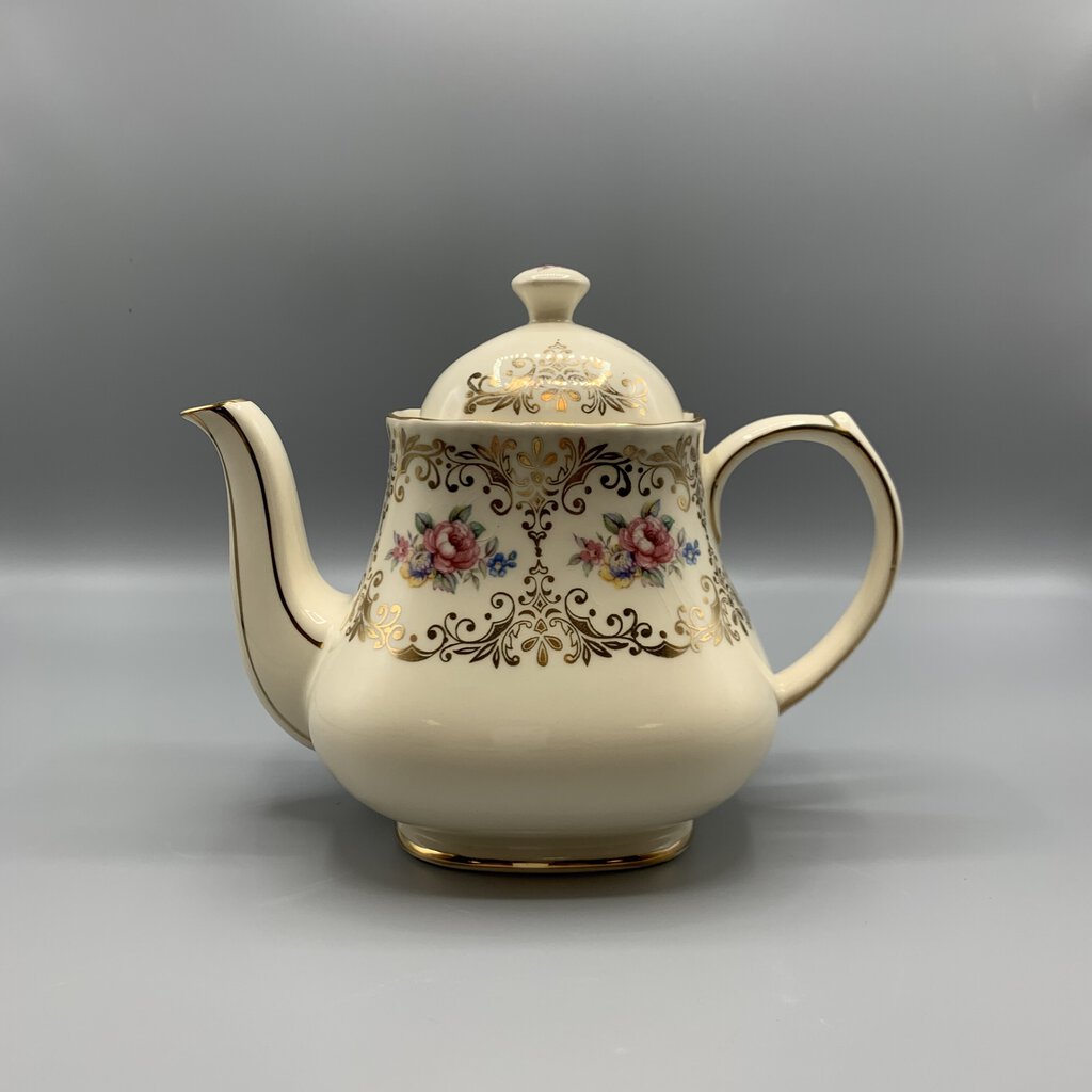 Antique Sadler Gold Filigree and Flowers Teapot /hg