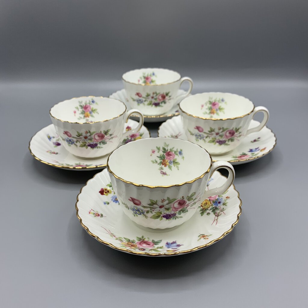 Vintage Minton “Marlow” Teacups and Saucers Set/4 /hg