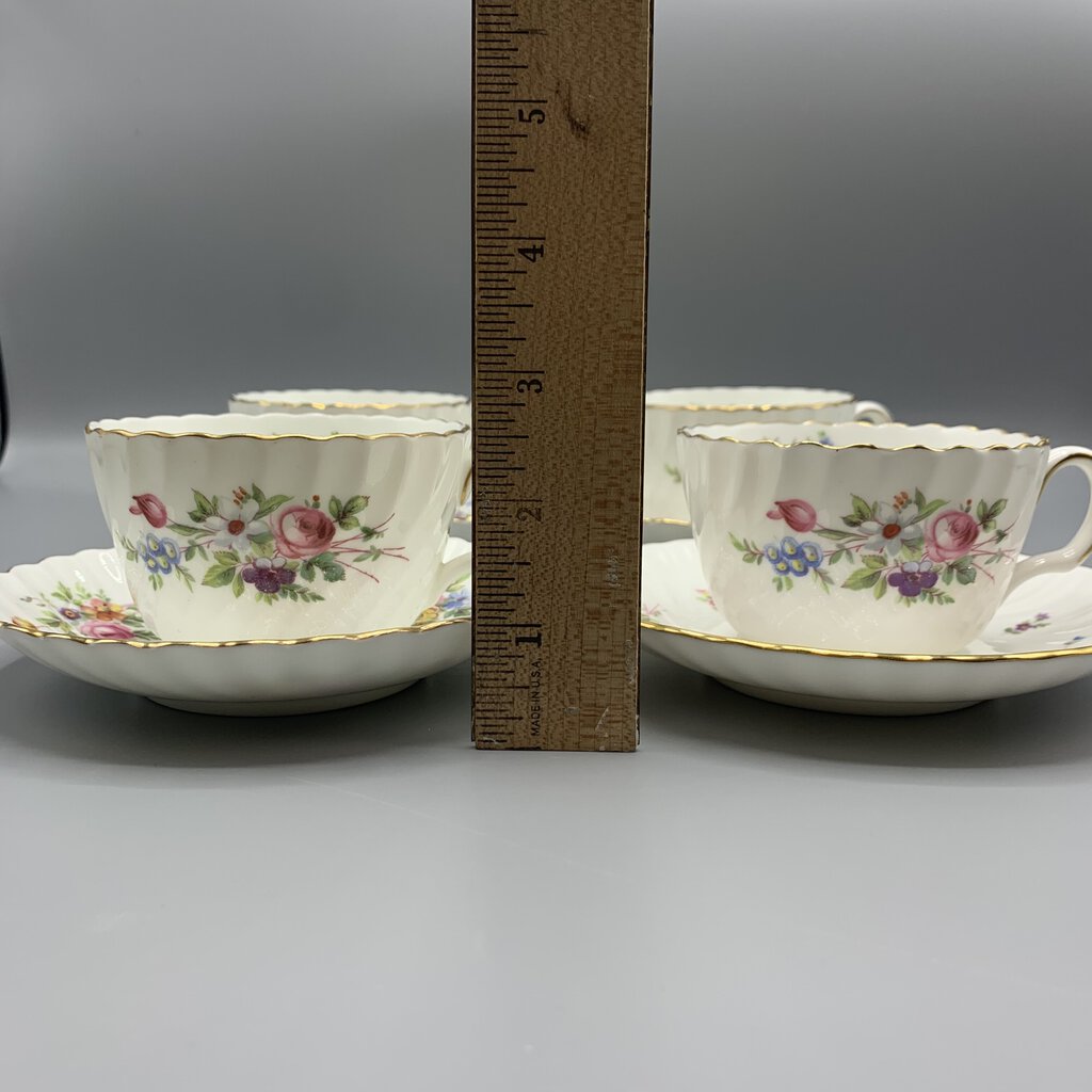 Vintage Minton “Marlow” Teacups and Saucers Set/4 /hg