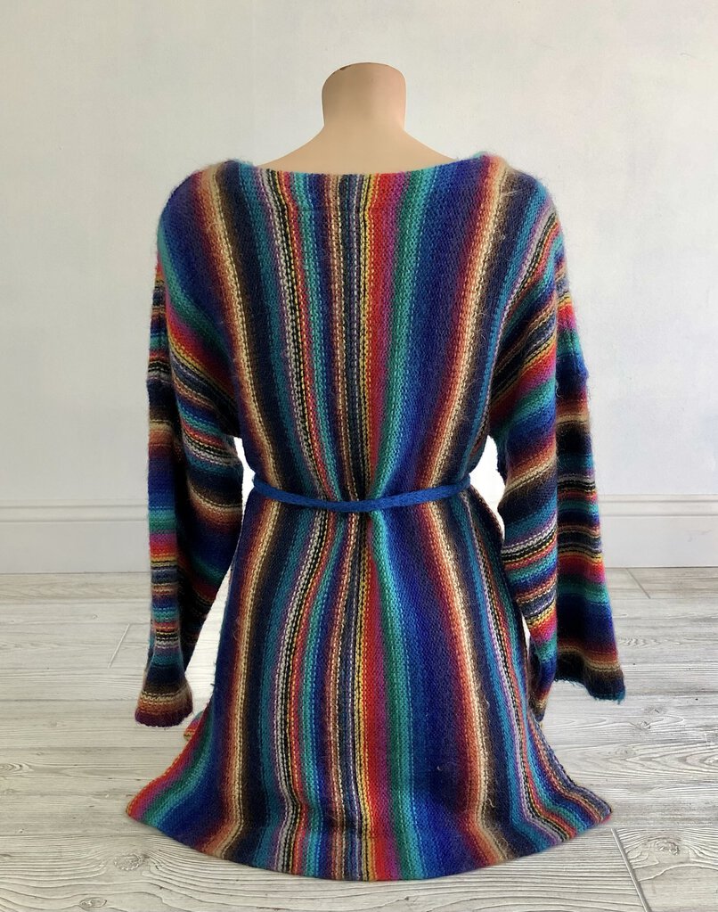 Vtg 1970s Renee Tener for OUTLANDER Multi Color Tunic Sweater Sz L /b