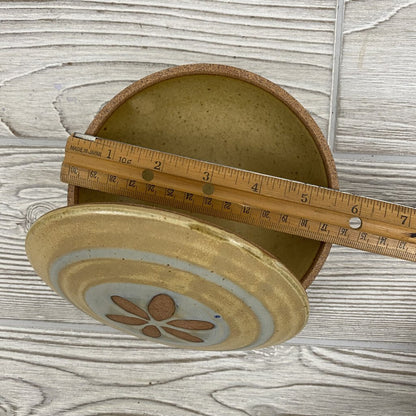 Small Vintage Stoneware Dish with Lid /bh