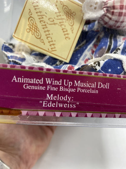 Vintage Soft Expressions Animated Wind Up Musical Doll play’s Edelweiss in Box /r