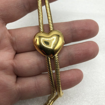 Vintage Adjustable Heart Lariat Necklace /b