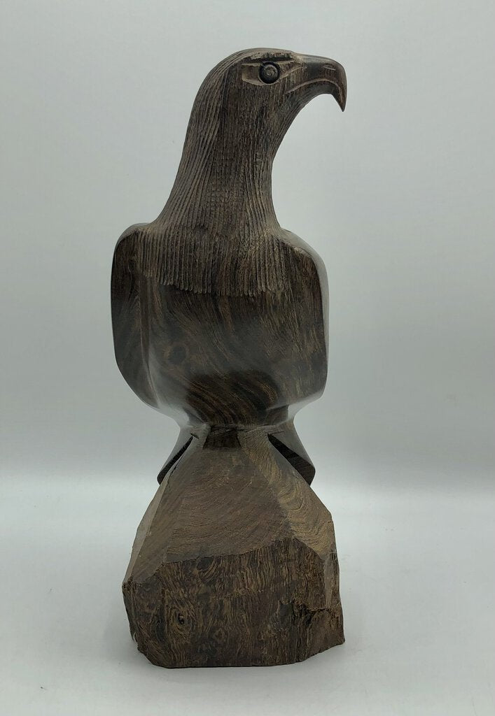 Vintage Ironwood Hand Carved American Eagle Sculpture /b