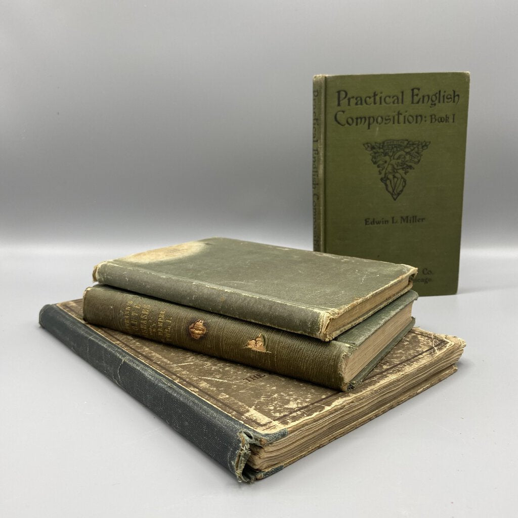 Lot of 4 VTG and Antique Green Books /bh