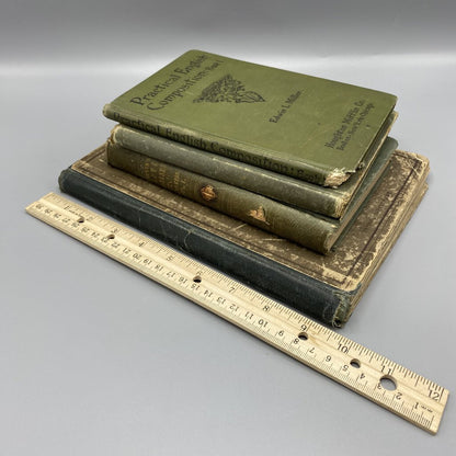 Lot of 4 VTG and Antique Green Books /bh