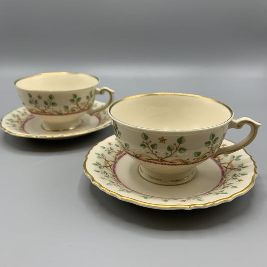 Vintage Syracuse China Company “Pendleton” Cup and Saucers Set/2 /hg