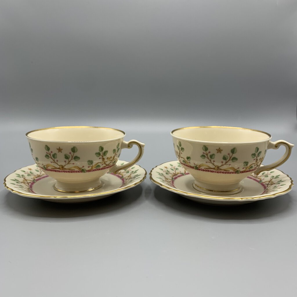 Vintage Syracuse China Company “Pendleton” Cup and Saucers Set/2 /hg