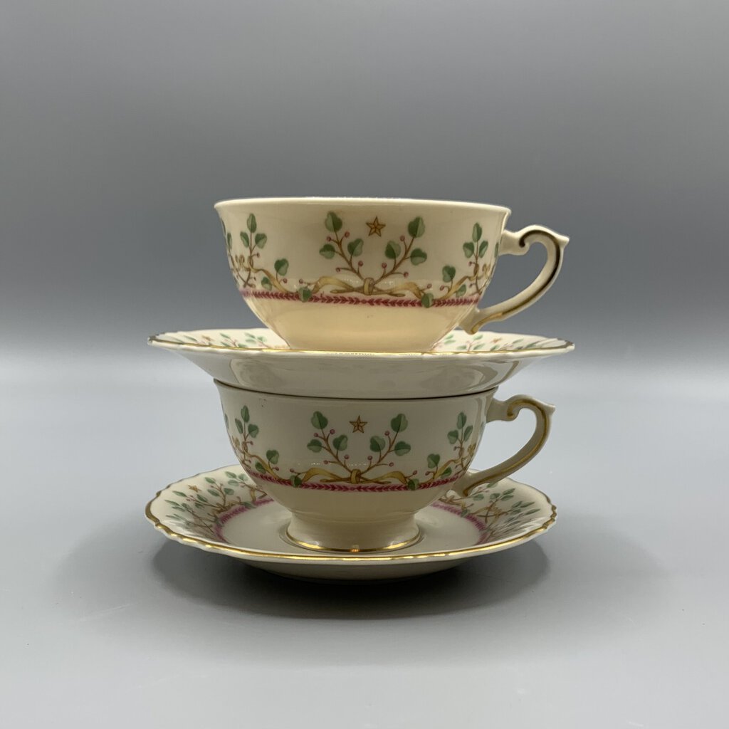 Vintage Syracuse China Company “Pendleton” Cup and Saucers Set/2 /hg