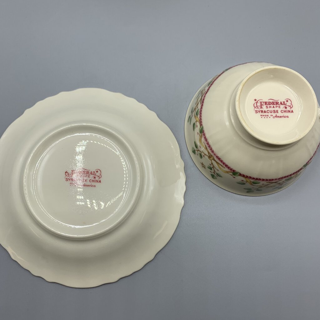 Vintage Syracuse China Company “Pendleton” Cup and Saucers Set/2 /hg