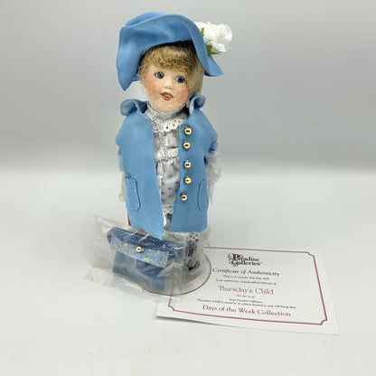 Paradise Gallery Treasury Collection Thursday’s Child Porcelain Doll/ cb