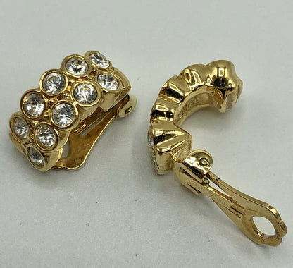 Vintage Swarovski Crystal Clip Earrings /b