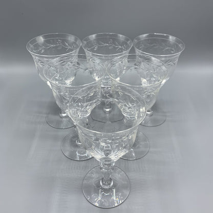 Vintage Hawkes “Sylvia” Cut Crystal Wine/Water Glasses /hg