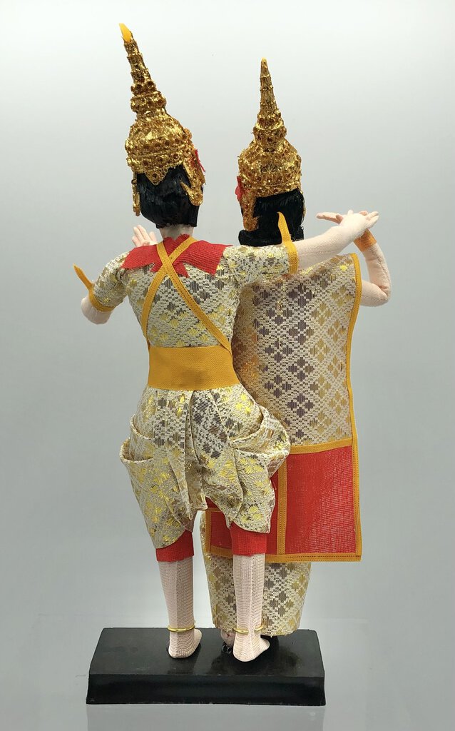 Vtg Thailand Traditional Costume Dancing Couple Dolls /b