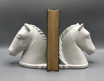 Vtg Abington Pottery Horse head Book Ends /b