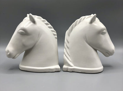 Vtg Abington Pottery Horse head Book Ends /b