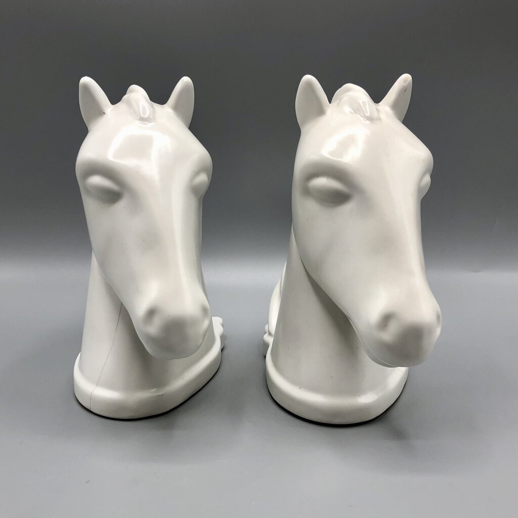 Vtg Abington Pottery Horse head Book Ends /b