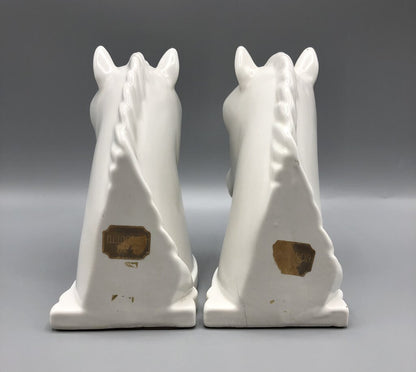 Vtg Abington Pottery Horse head Book Ends /b