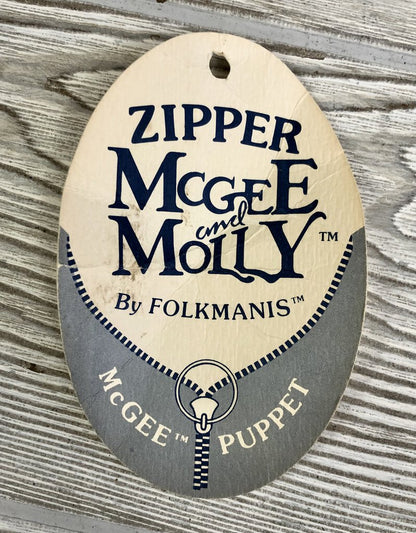 1980s Folkmanis Folktails Zipper McGee & Molly Bear Puppets /b