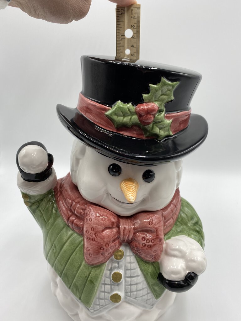 Fitz & Floyd Omnibus Snowman Cookie Jar /rw