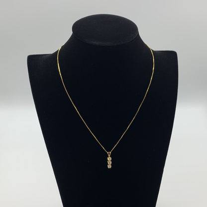 14K Gold Diamond Trio Necklace, 1 CTW /hg