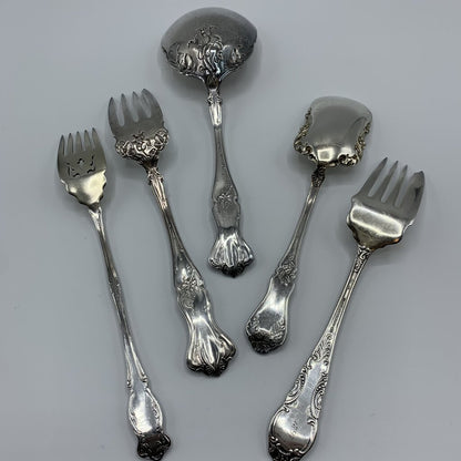 Antique Silverplate Serveware Set/5 /hg