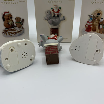 Hallmark Keepsake Ornament Trio, 2008 I Want a Hippopotamus For Christmas, 2009 Jingle Bells, 2010 All I Want For Christmas is My Two Front Teeth /hg