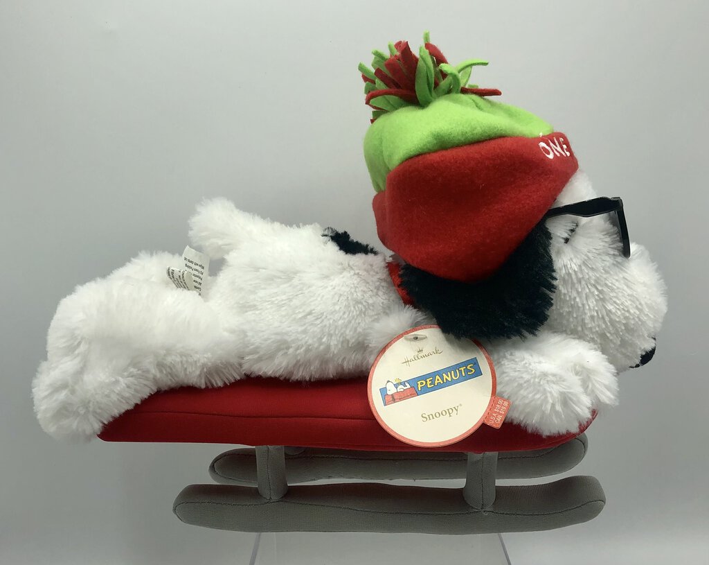 Hallmark Snoopy Joe Cool “One Cool Dude” on Sled Plush Toy /b