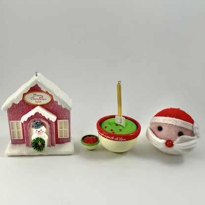 Hallmark Keepsake Ornament Trio Welcome Christmas, A Pinch Of Love, Sweet St Nick /cb