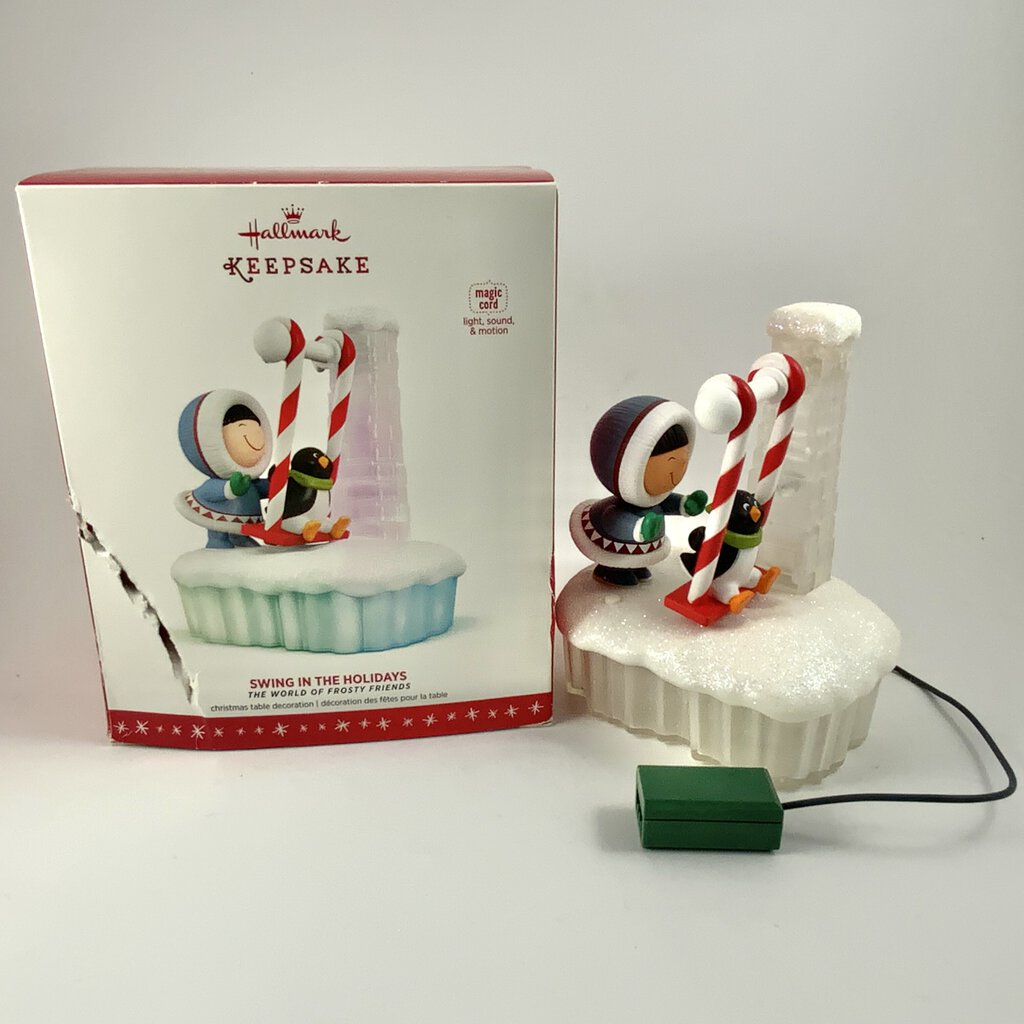 Hallmark Keepsake 2016 Swing In The Holidays Christmas Table Decoration Magic Cord Light Sound And Motion /cb