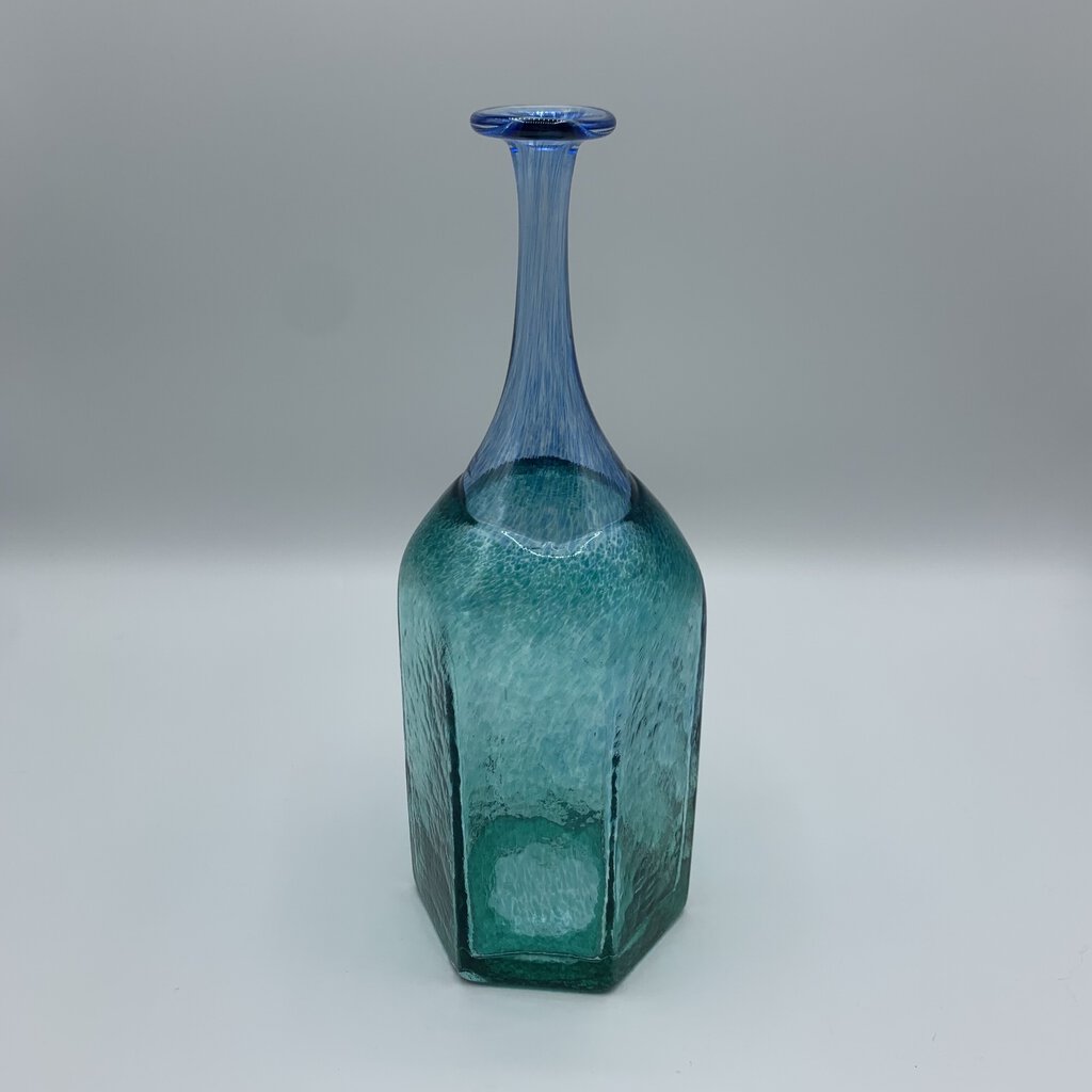 Vintage Kosta Boda “Antikva” Art Glass Bottle/Vase, Artist-Signed Bertil Vallien, 1977 /hg