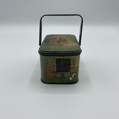 Vintage 1925 Peter Rabbit Tin w/ Lid and Handle /bh