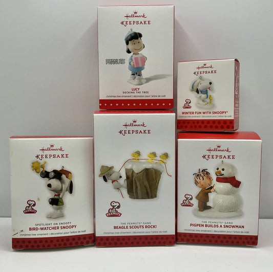 2013 Lot of 5 Hallmark Keepsake Peanuts Gang Ornaments /b