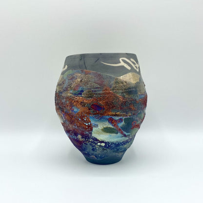 Shu-Chen Cheng Luster Raku Vessel /bh