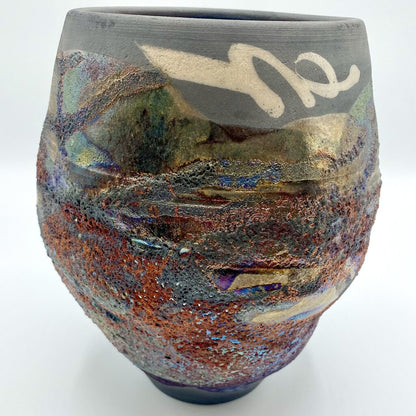 Shu-Chen Cheng Luster Raku Vessel /bh