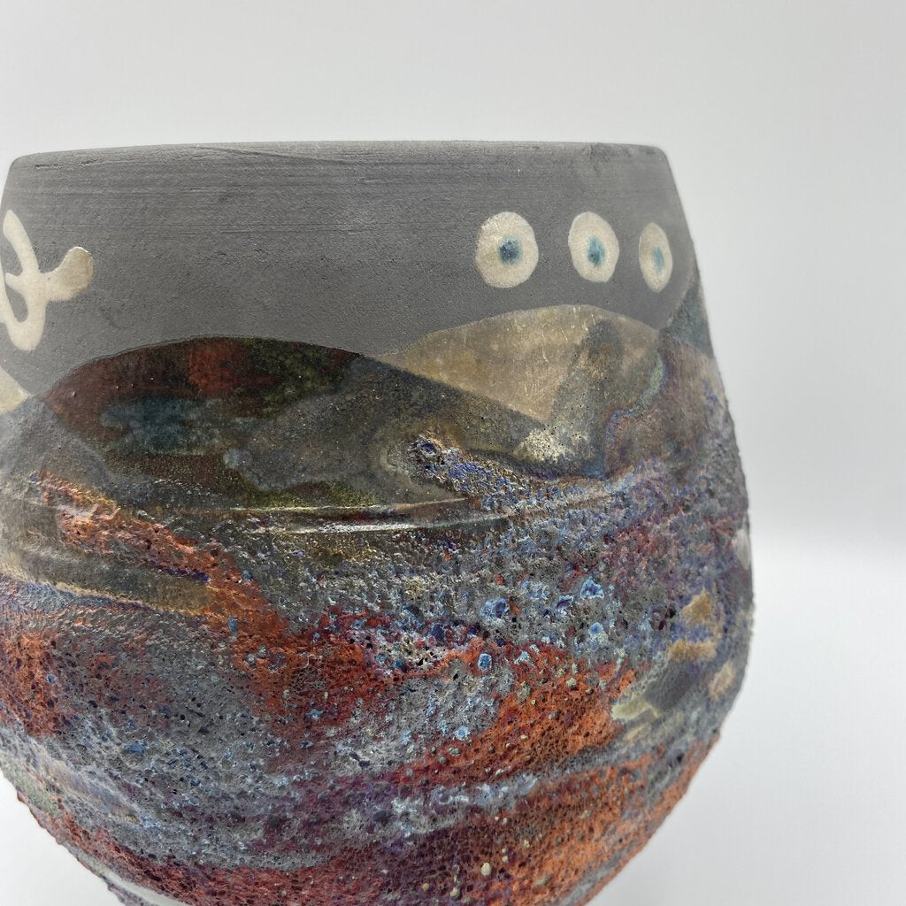 Shu-Chen Cheng Luster Raku Vessel /bh