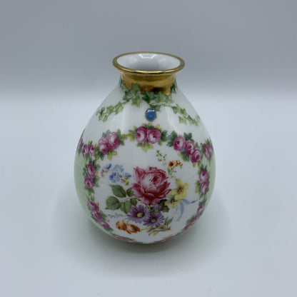 Antique Royal Bayreuth Petite Hand-painted Floral Vase /hg